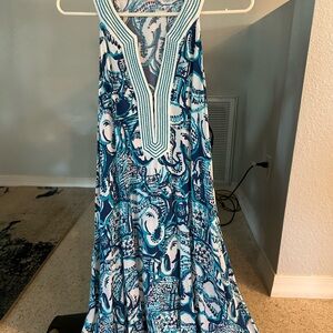 Lilly Pulitzer Blue & White Patterned Sleeveless Dress